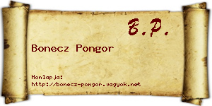 Bonecz Pongor névjegykártya